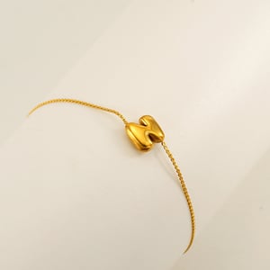 1 Stück Simple Series Daily Letter Edelstahl 18 Karat vergoldet Unisex Kettenarmbänder h5 